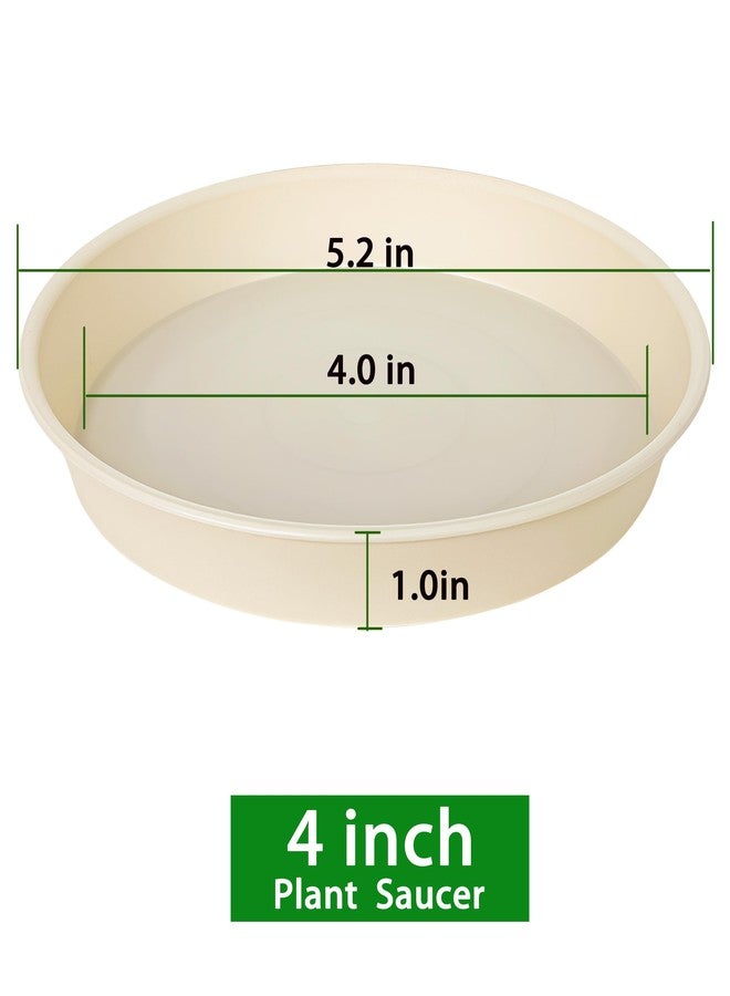 Bleuhome 6 Pack Plant Saucer Water Drip Tray, 4 5 6 7 8 9 10 11 12 13 15 17 19 inch, Heavy Sturdy Plant Drainage Tray for Indoors Outdoor, Flower Saucers for Pots Base (4", Beige) - Image 2