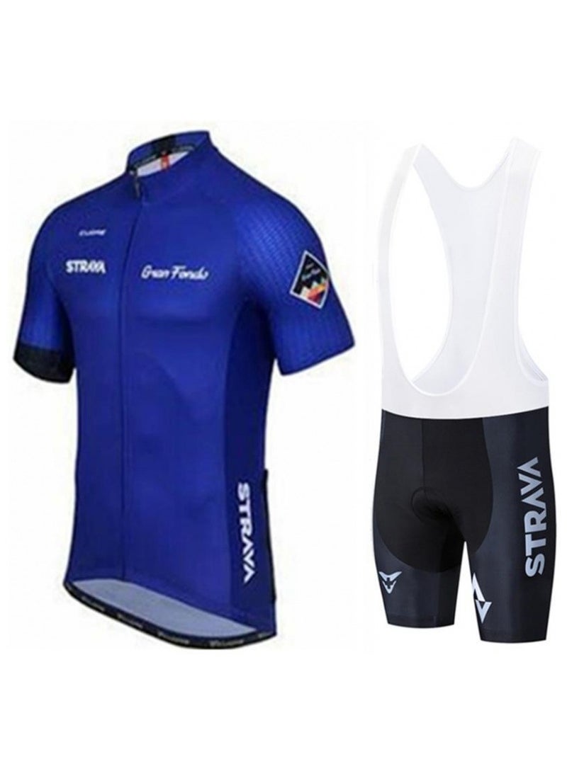 KUYING STRA Cycling Suit Short Sleeved Shoulder Strap Cycling Pants Set  - Image 1
