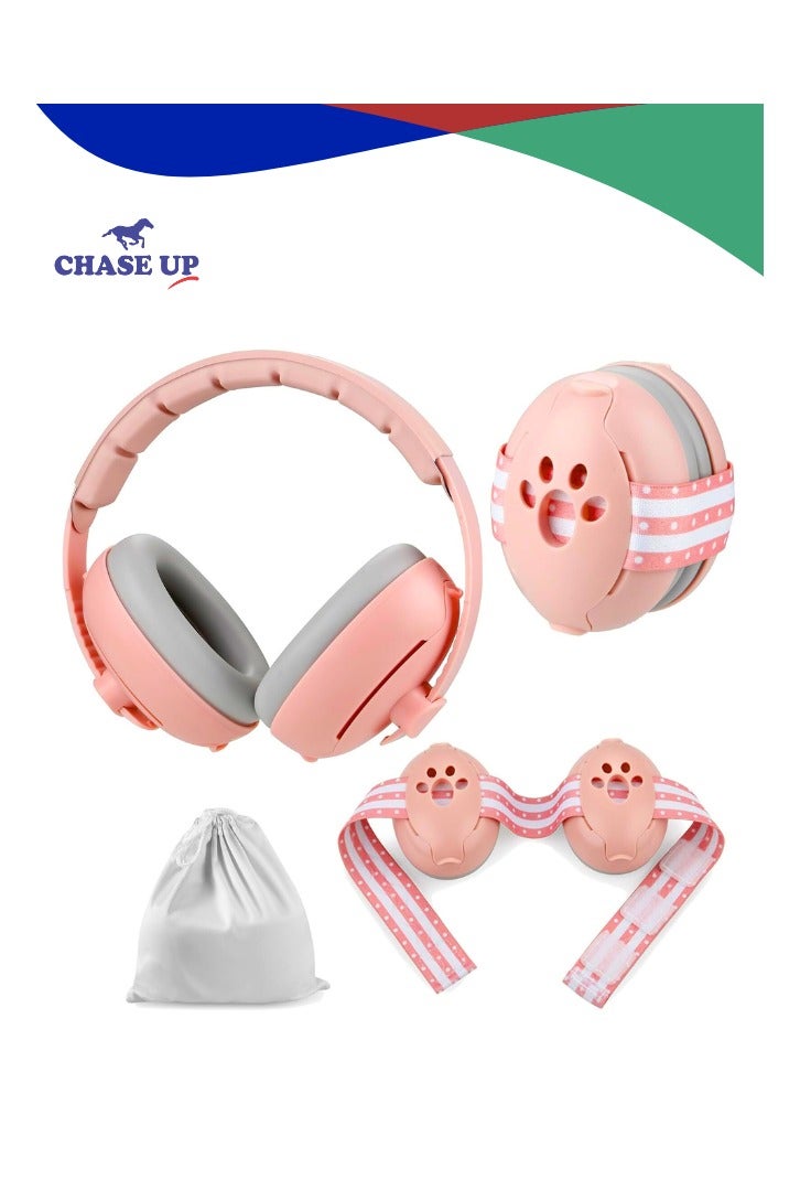 Chase Up Baby Ear Muffs, 2-in-1 Baby Ear Protection Noise Cancelling Headphones Ages 0-3 Years, Infant Hearing Protection - Image 1