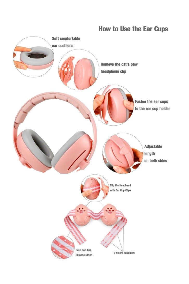 Chase Up Baby Ear Muffs, 2-in-1 Baby Ear Protection Noise Cancelling Headphones Ages 0-3 Years, Infant Hearing Protection - Image 3