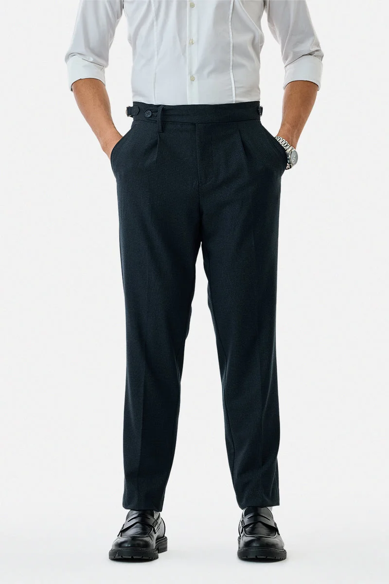SNITCH Relaxed Fit Stretch Pleated Trousers