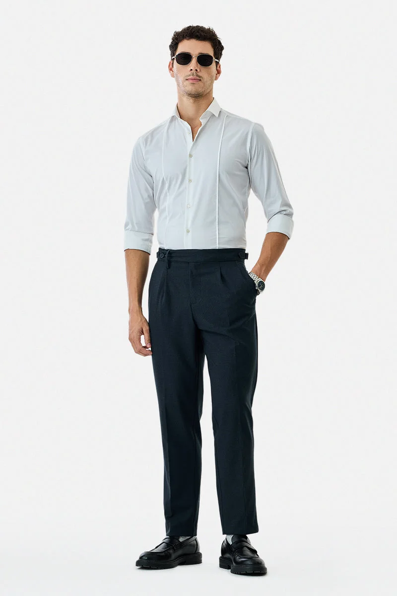 SNITCH Relaxed Fit Stretch Pleated Trousers
