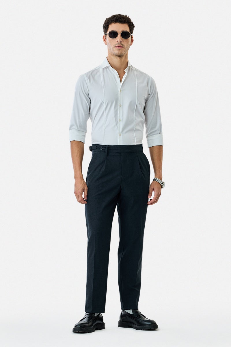 SNITCH Relaxed Fit Stretch Pleated Trousers - Image 3