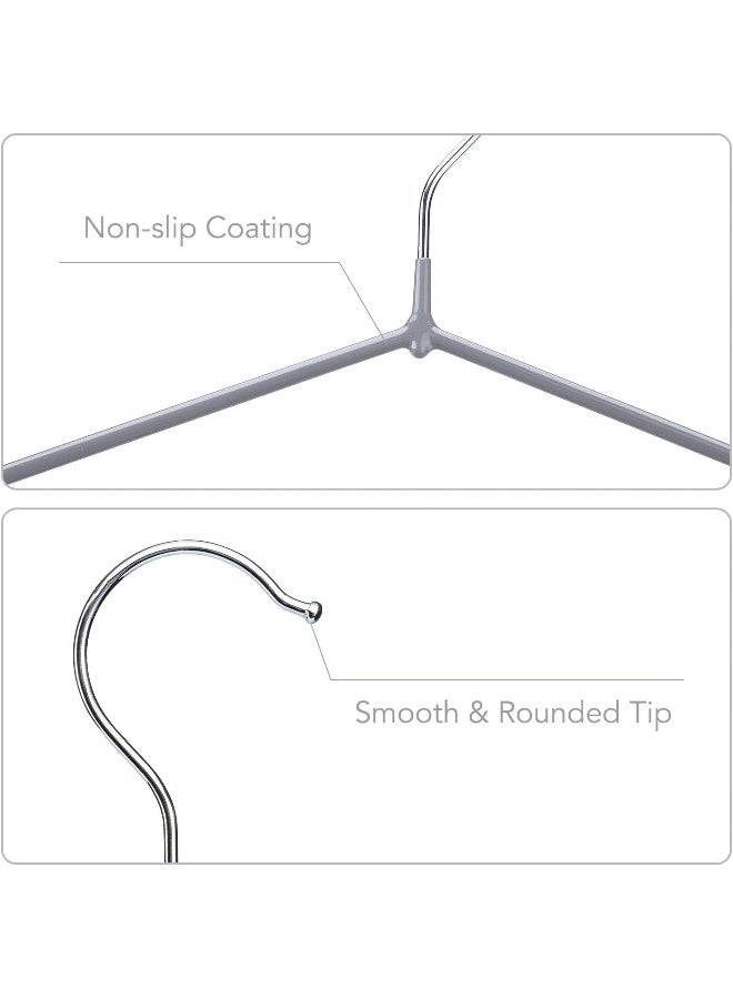 HOUSE DAY Grey 40 pack Metal Hangers For Clothes Heavy Duty Coat Hangers Adult Grey Hangers Wire Hangers 40 pack Clothing Hangers Non Slip Hangers Coated Metal Hangers Heavy Duty Space Saving Rubber 16" Strong - Image 3