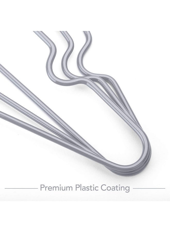 HOUSE DAY Grey 40 pack Metal Hangers For Clothes Heavy Duty Coat Hangers Adult Grey Hangers Wire Hangers 40 pack Clothing Hangers Non Slip Hangers Coated Metal Hangers Heavy Duty Space Saving Rubber 16" Strong - Image 2