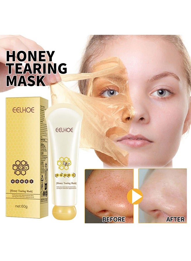 EELHOE Honey Tearing Mask, Honey Mask, Oil Control Blackhead Remover Honey Tearing Peel Mask Off Dead Skin Clean Pores Peel Mask Dead Skin - Image 1