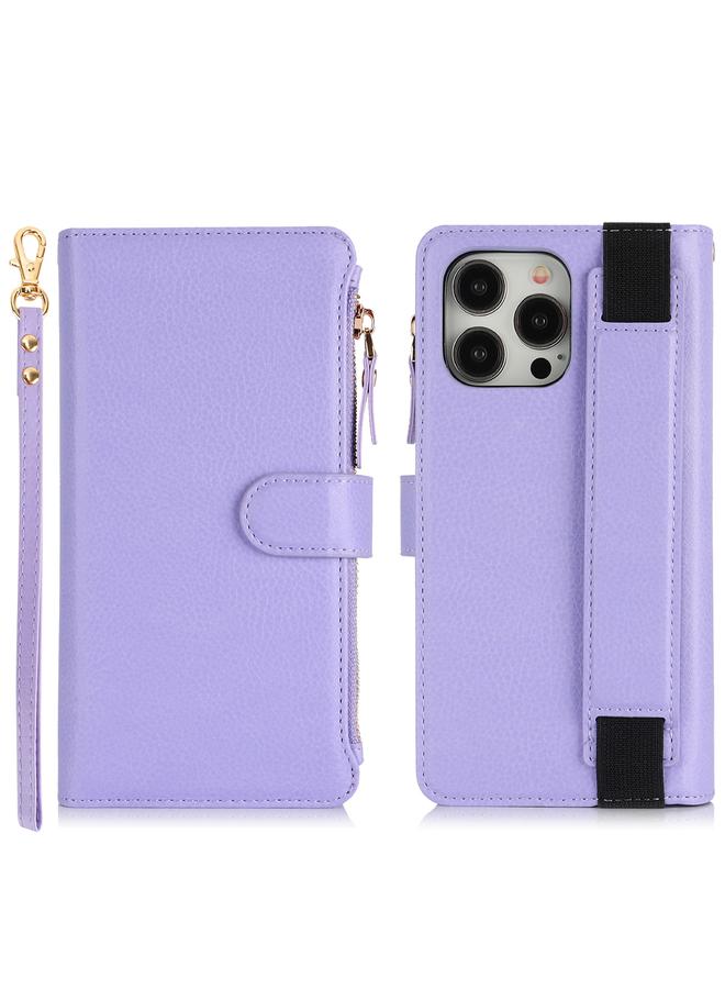 اس-توب جراب لهاتف iPhone 13 Pro Max مزود بسوار معصم وسحاب ومحفظة من الجلد بتقنية RFID - Image 2