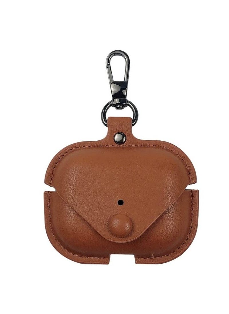 ELTRAZONE - Genuine Leather Case Compatible with AirPods Pro Case, Protective Cover for Apple AirPods pro Case Headphones EarPods, Soft Leather Cover with Keychain Hook - Image 1