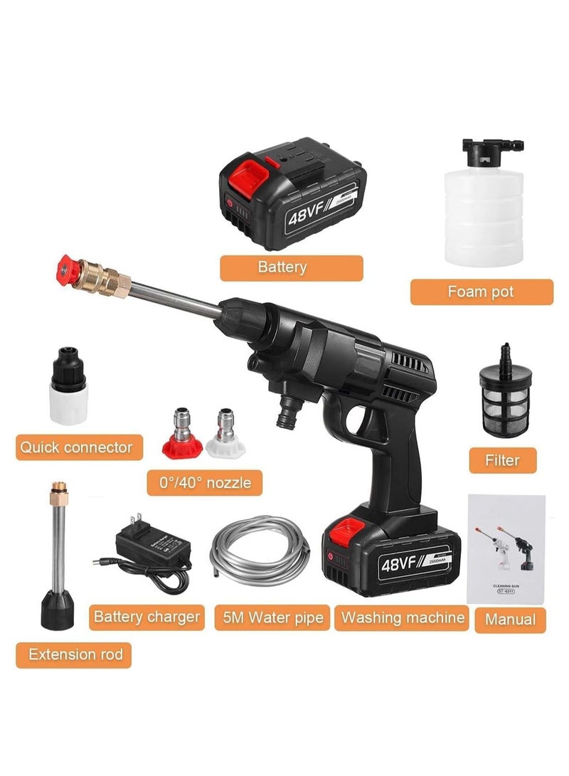 48V 25000mAh 30Bar Cordless High Pressure Car Washer with Nozzles Water Gun Set Garden Cleaning Jet Washing Machine Heavy Duty - Image 5