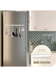 Generic Kitchen Utensil Rack Wall Mount, White Adhesive Kitchen Utensil Hanger No Drilling Kitchen Utensil Holder Space Saving Kitchen Wall Hooks for Kitchen Bathroom Camper (2 Pcs)  - Image 5