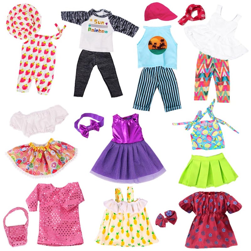 ebuddy 10 Sets 18 Inch Doll Clothes and Accessories - Fashion Outfits Fit for 18 inch Dolls 18 Inch Doll - Image 2