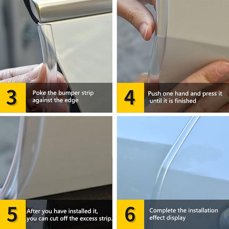Car Door Anti Collision Strips Rubber Sealing 110.2in, Universal Flexible Protection - Durable Material, Easy Installation, Scratch Prevention for Vehicles (Black) - Image 2