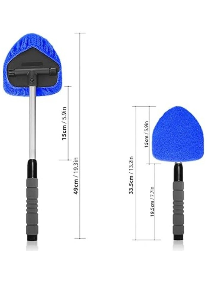 Generic Windshield Cleaning Tool, Car Window Cleaner Windshield Cleaner with 4 Reusable and Washable Microfiber Pads and Extendable Handle Auto Inside Glass Wiper Kit  - Image 2