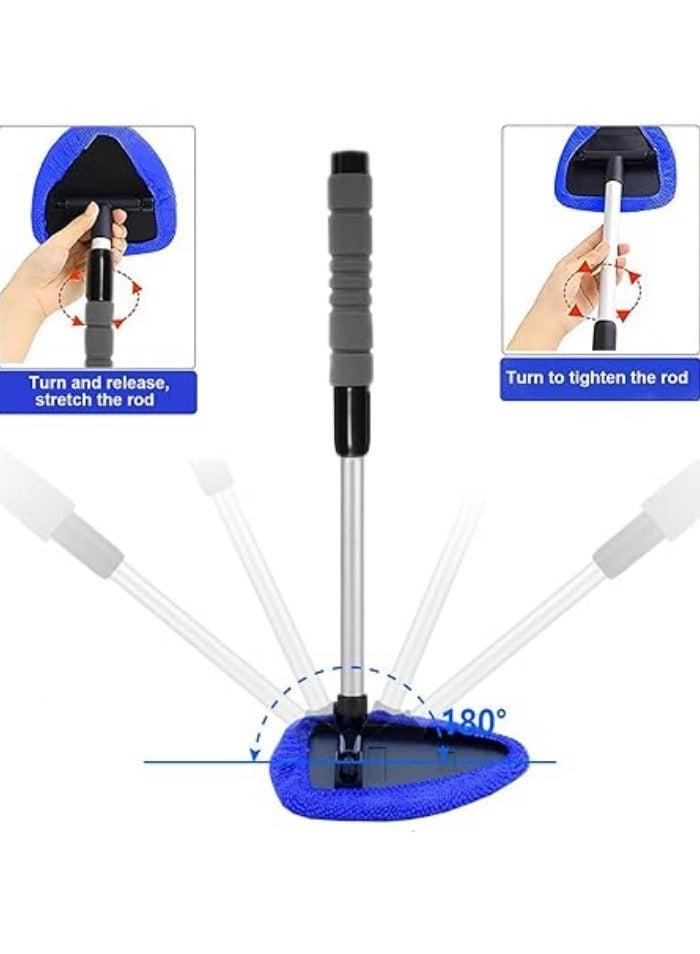 Generic Windshield Cleaning Tool, Car Window Cleaner Windshield Cleaner with 4 Reusable and Washable Microfiber Pads and Extendable Handle Auto Inside Glass Wiper Kit  - Image 4