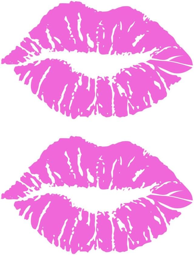 2 x PINK Lips TEMPORARY TATTOO Love bite Kiss mark Valentines day