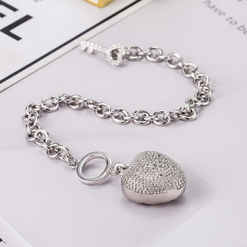 Dankadi New Products Women's 925 Sterling Silver Bracelet Fine Jewelry Shining Heart Bracelet 6 "7" 8" Solid Silver Accessories Birthday Party Gift (7.5) - Image 5