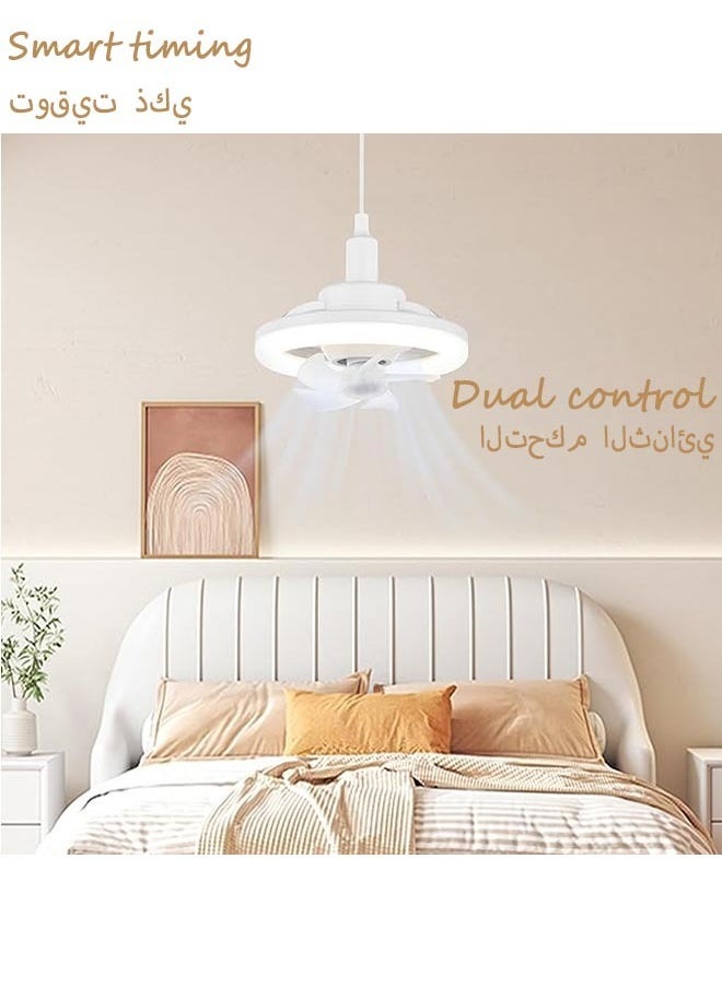 Generic - 360 Degree Rotation Silent Fan Bulb with Lights Dimmable Color Temperature and Timed Lights with Remote Control Step Mouth High -Power Shaking Head Fan Lamp - Image 1