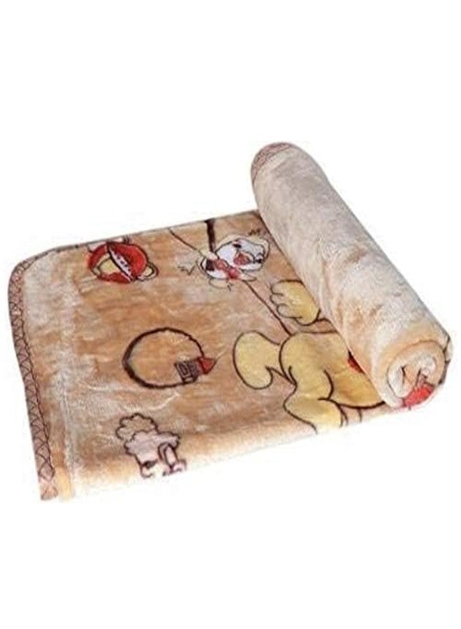 Tip 'n' Top Cartoon Crib Soft Mink Blanket for Heavy Winter (Poly Cotton) for Baby boy and Baby Girl Pack of 1 - Brown - Image 2