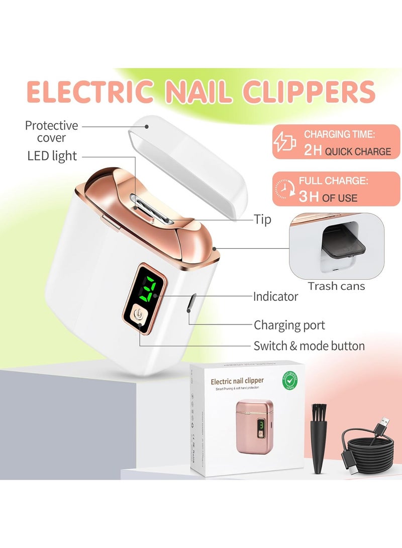 general Electric nail clippers with LED light, USB rechargeable nail trimmer, 3-speed nail manicure for babies, kids, seniors and adults - perfect for nail care for seniors - Image 3