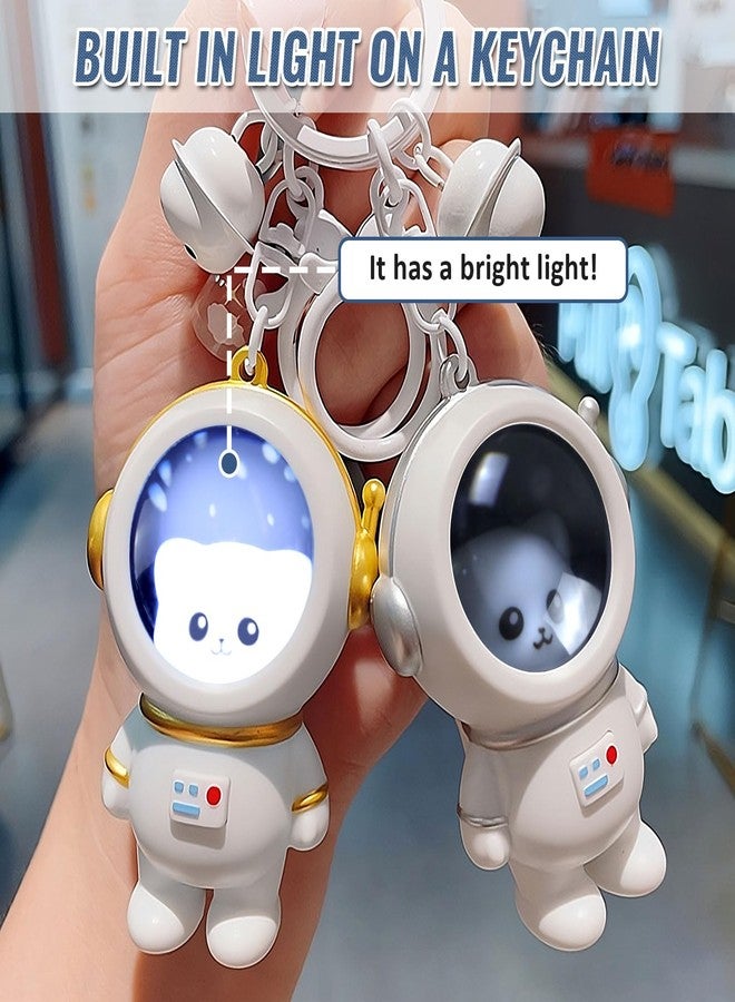 2win2buy Cute Astronaut Keychain with Sunset Light, Kawaii Space Keychains for Women and Boys, Robot Car Key Chain Hanging - Image 2