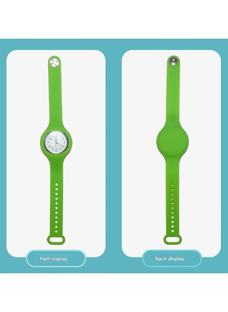 Goolsky ساعة كواتز سيليكون للأطفال باللون الأخضر – هدية للطلاب ساعة معصم متينة ومريحة - Image 2