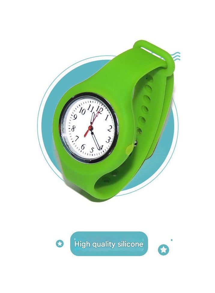 Goolsky ساعة كواتز سيليكون للأطفال باللون الأخضر – هدية للطلاب ساعة معصم متينة ومريحة - Image 3