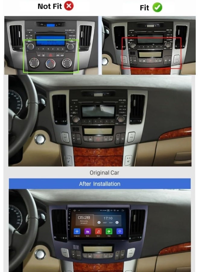 Vierex استريو سيارة هيونداي سوناتا NF 2009 2010 (تكييف أوتوماتيكي) شاشة أندرويد مع أبل كار بلاي وأندرويد أوتو واي فاي لاسلكي DSP FM&AM كاميرا AHD مدمجة (4+32GB كار بلاي) - Image 2