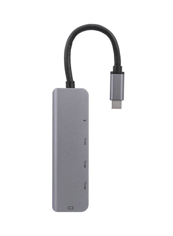 NIBEMINENT 5-Port 5-In-1 Type-C To Multi-Function HDTV Converter 17 x 1.60 7centimeter Grey - Image 1