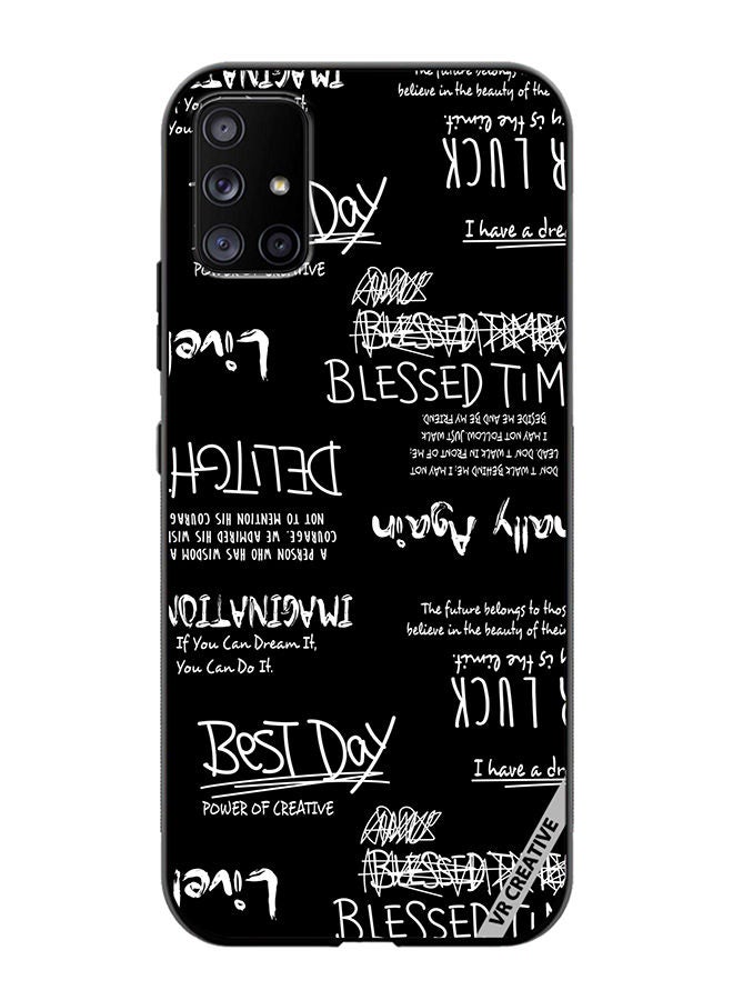 VR CREATIVE Protective Case Cover For Samsung Galaxy A71 5G Allography And Lettering Black Design Multicolour - Image 1