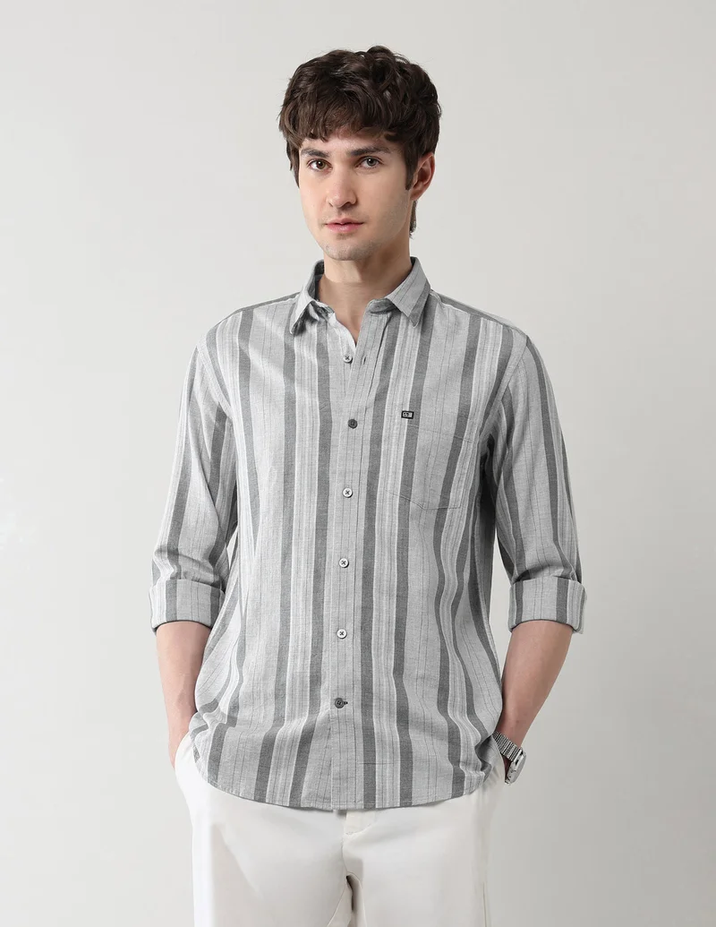 Arrow Vertical Striped Herringbone Shirt