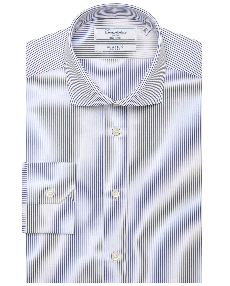 كاميتشسما قميص كلاسيكي باللون الأزرق