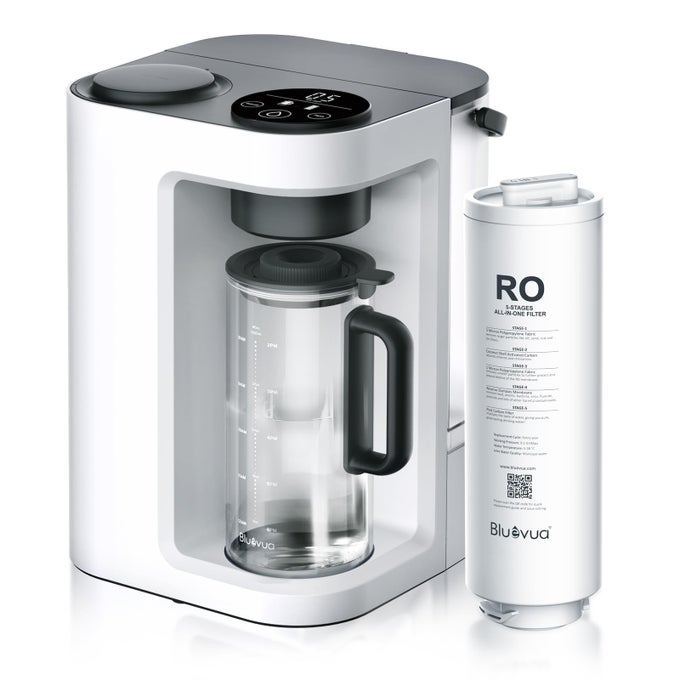 RO100ROPOTLITE COUNTERTOP REVERSE OSMOSIS WATER FILTER SYSTEM 5 STAGE PURIFICATION 31 PURE TO DRAIN PORTABLE WATER PURIFIER NO INSTALLATION REQUIRED WHITE