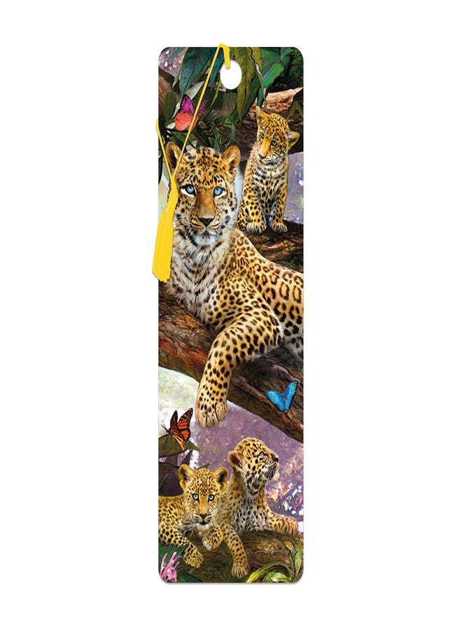 3D LiveLife Bookmark - Treetop Leopards from Deluxebase. Cute Lenticular Leopard Page Marker. Animal Themed Accessories for Book Lovers. Small Gifts for Men, Women, Writers and Teachers. - Image 1