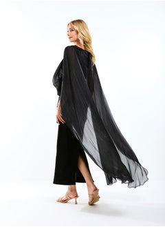 House of Moda Longline Drape Cape Sleeves Sheath Maxi Dress by Styli  - Image 1