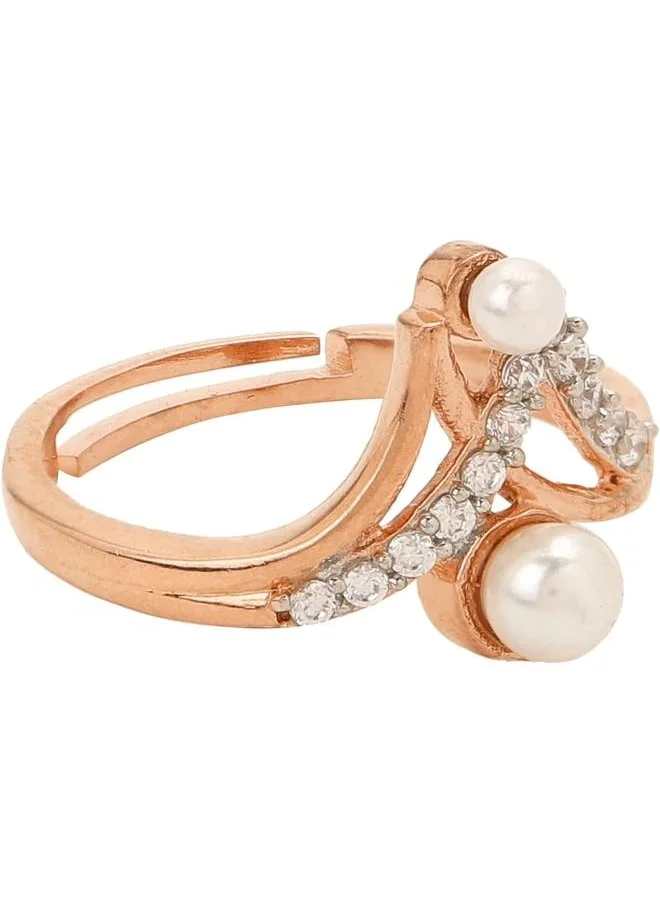 فويلا Voylla Gold-Plated Brass Pearl Ring