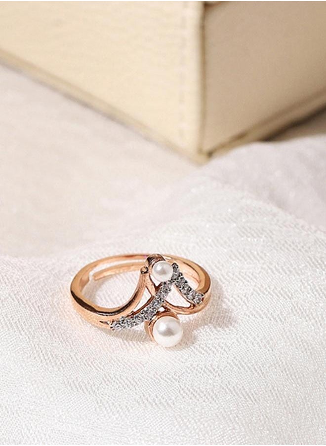 VOYLLA - Voylla Gold-Plated Brass Pearl Ring - Image 1