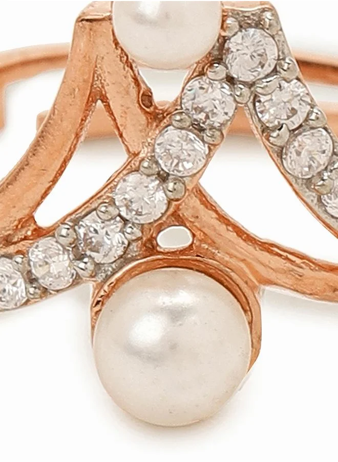 فويلا Voylla Gold-Plated Brass Pearl Ring