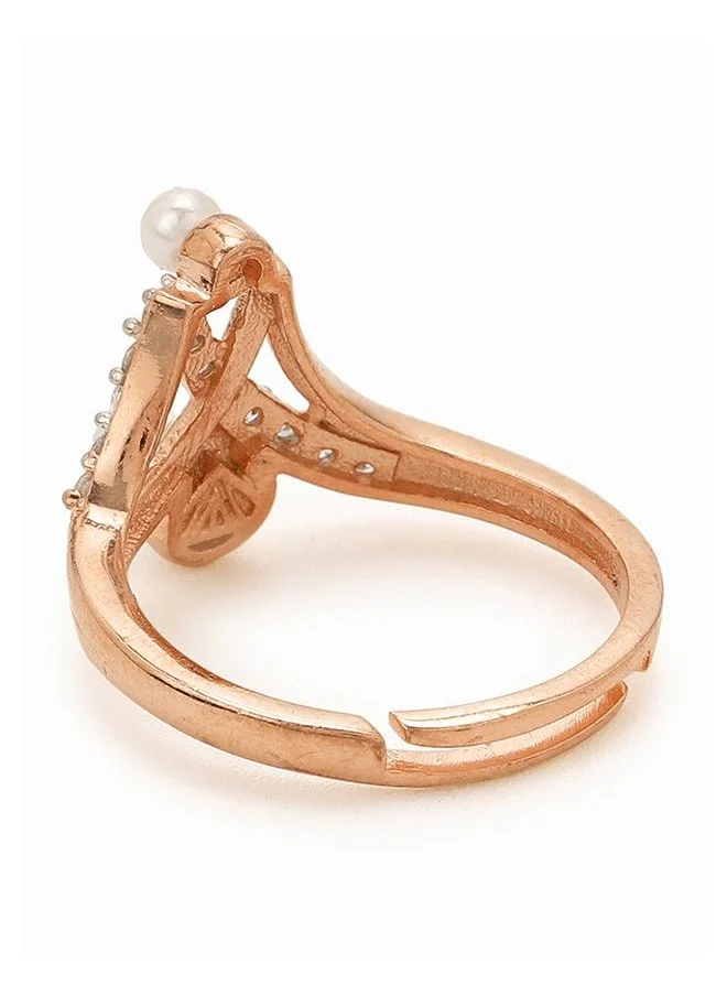 فويلا Voylla Gold-Plated Brass Pearl Ring