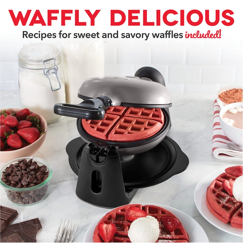 DASH Flip Belgian Waffle Maker With Non-Stick Coating for Individual 1" Thick Waffles – Graphite - Image 5