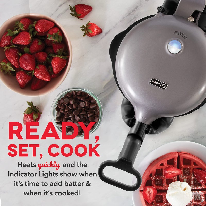 DASH Flip Belgian Waffle Maker With Non-Stick Coating for Individual 1" Thick Waffles – Graphite - Image 3