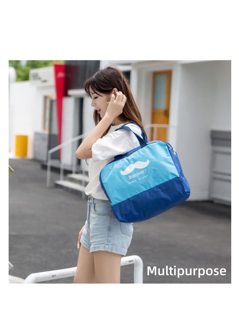 نوفولان حقيبة سباحة منفصلة عن الرطب والجاف مع حجرة للأحذية - حقيبة شاطئ كبيرة للسفر واللياقة البدنية بسحاب ناعم، خفيفة الوزن (أزرق) - Image 2