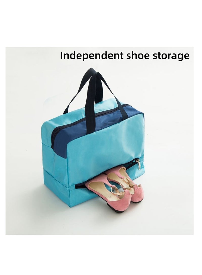 نوفولان حقيبة سباحة منفصلة عن الرطب والجاف مع حجرة للأحذية - حقيبة شاطئ كبيرة للسفر واللياقة البدنية بسحاب ناعم، خفيفة الوزن (أزرق) - Image 3