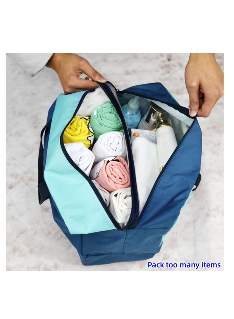 نوفولان حقيبة سباحة منفصلة عن الرطب والجاف مع حجرة للأحذية - حقيبة شاطئ كبيرة للسفر واللياقة البدنية بسحاب ناعم، خفيفة الوزن (أزرق) - Image 4