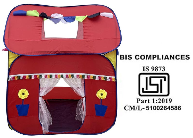 Homecute Foldable Pop Up Hut Type Kids Toys Jumbo Size Play Tent House for Boys and Girls (Big Size Red) - Image 2