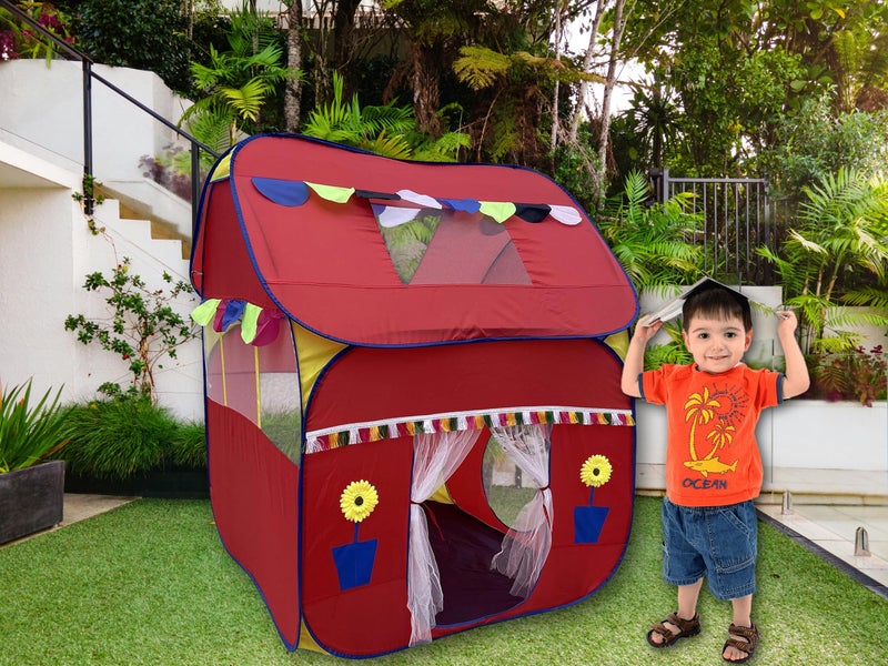 Homecute Foldable Pop Up Hut Type Kids Toys Jumbo Size Play Tent House for Boys and Girls (Big Size Red) - Image 3