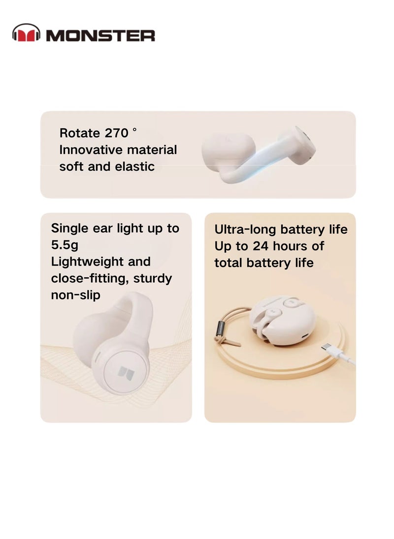 Monster - Monster XTK21 Ear Clip Bluetooth Headset – Seamless Connectivity, Hifi Sound, & 24hr Battery Life - Image 1