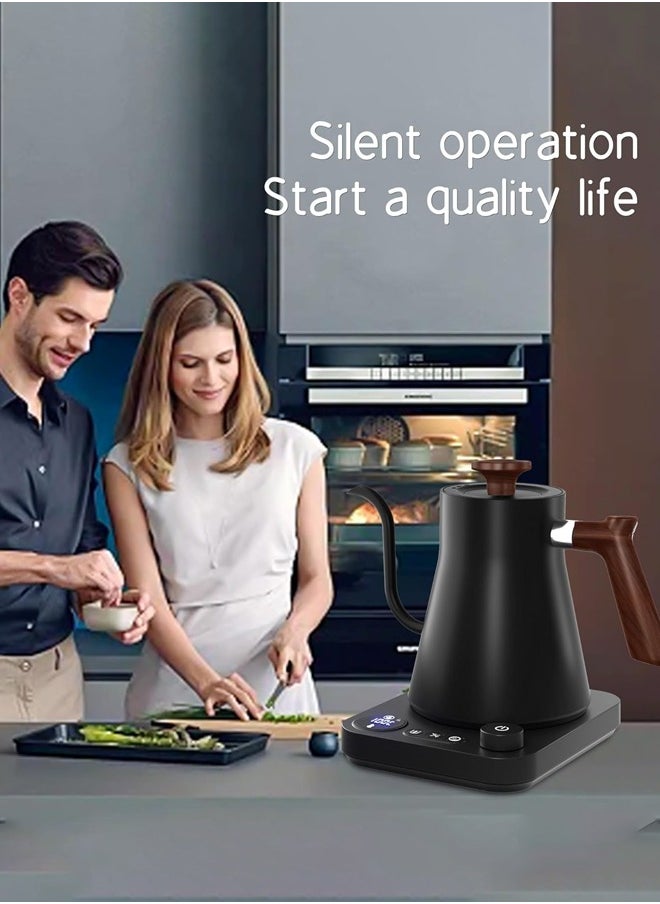 Joshberg - Electric Gooseneck Kettle,304 Stainless Steel Coffee Kettle with Temperature Control Presets,Quick Heating & Automatic Shut Off Electric Tea Pot for Pour Over Coffee,Brew Tea,Boil Water,0.9L,1200w - Image 1