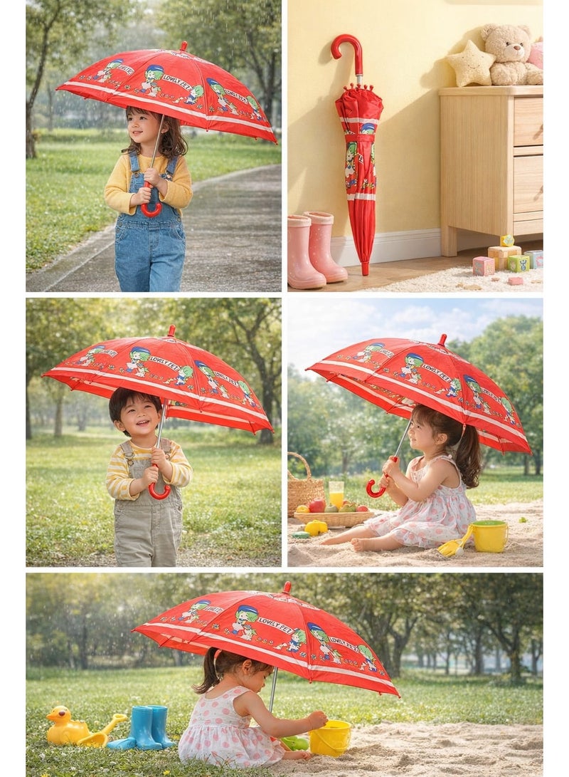 Educational & Fun Kids' Umbrella with Cartoon Graphics - Safe & Lightweight Protection from Rain and Sun. - Image 3