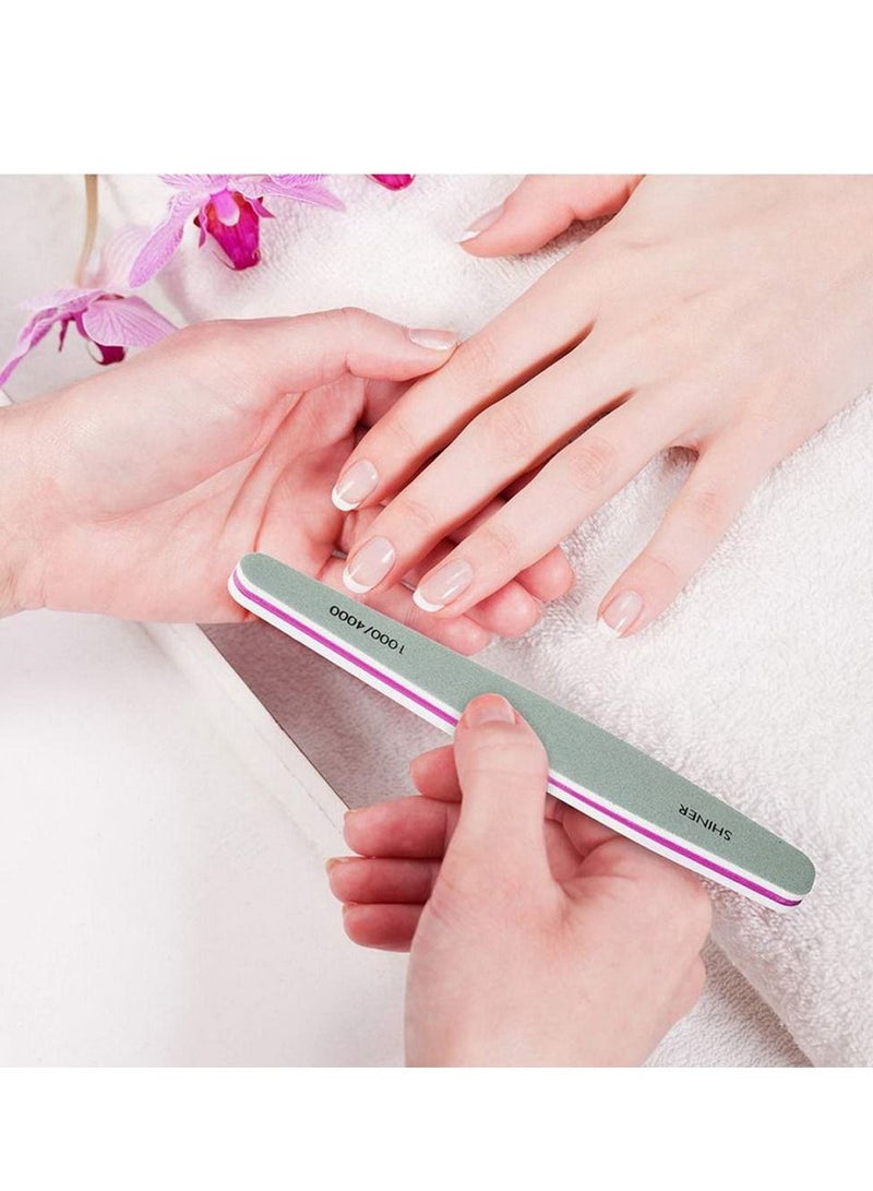 Nail File Set 6 PCS Nail Polishing Files Buffer Blocks Cleaning Brush Kit Manicure Pedicure Tools Set Sanding Nail File - Image 4