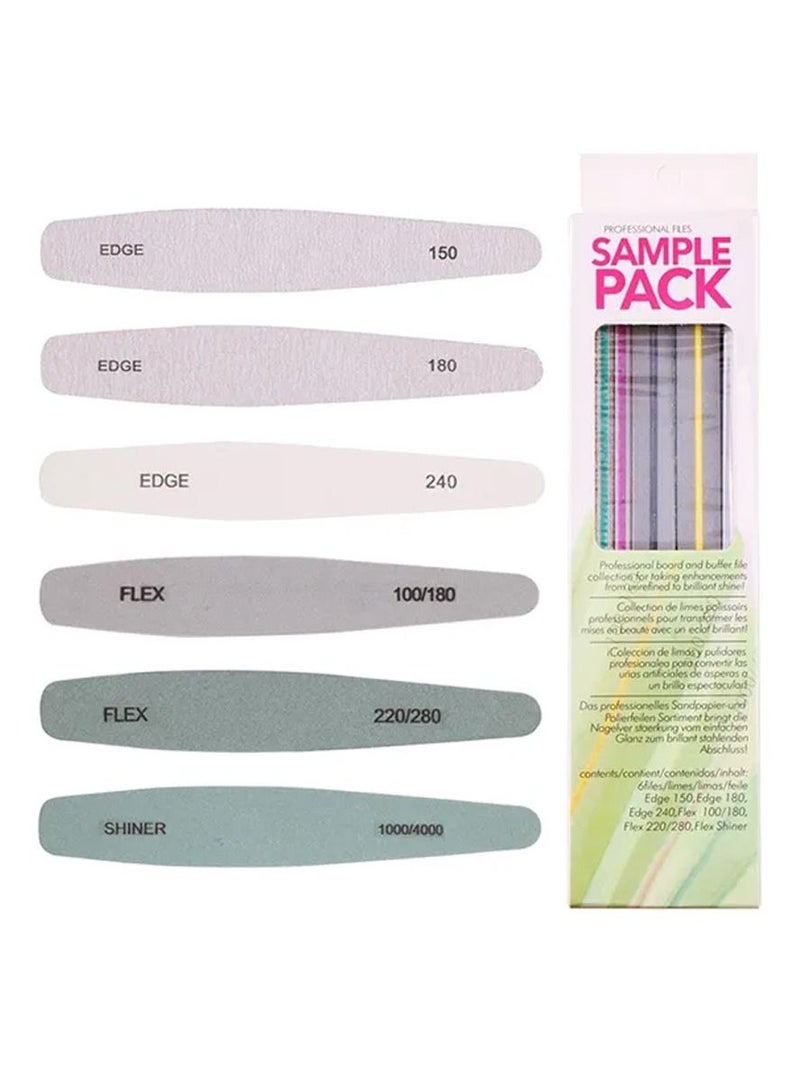 Nail File Set 6 PCS Nail Polishing Files Buffer Blocks Cleaning Brush Kit Manicure Pedicure Tools Set Sanding Nail File - Image 2